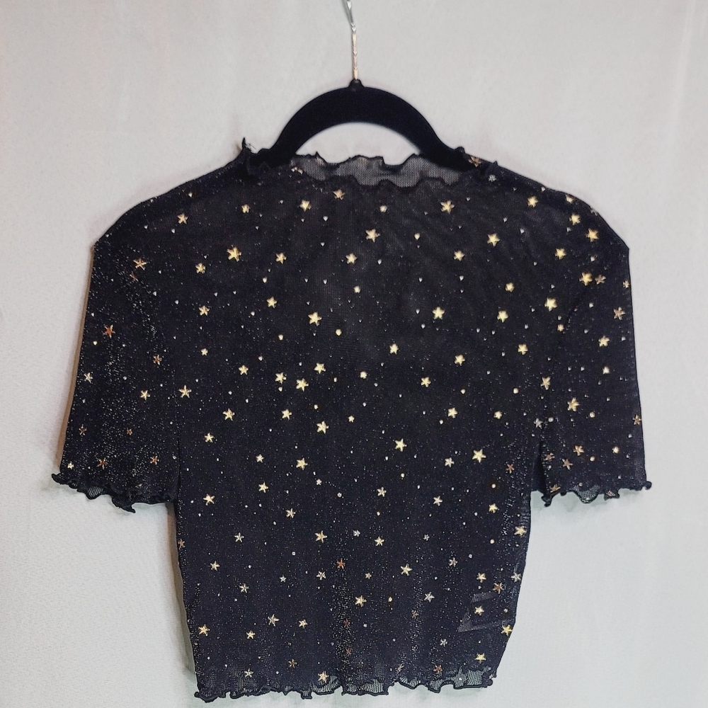 Starry Night Black Sheer Top